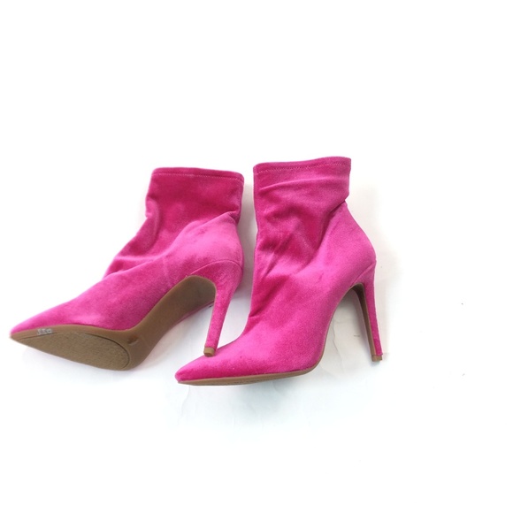New Jessica Simpson Pelina Pink Velvet Ankle Boot - Picture 3 of 6